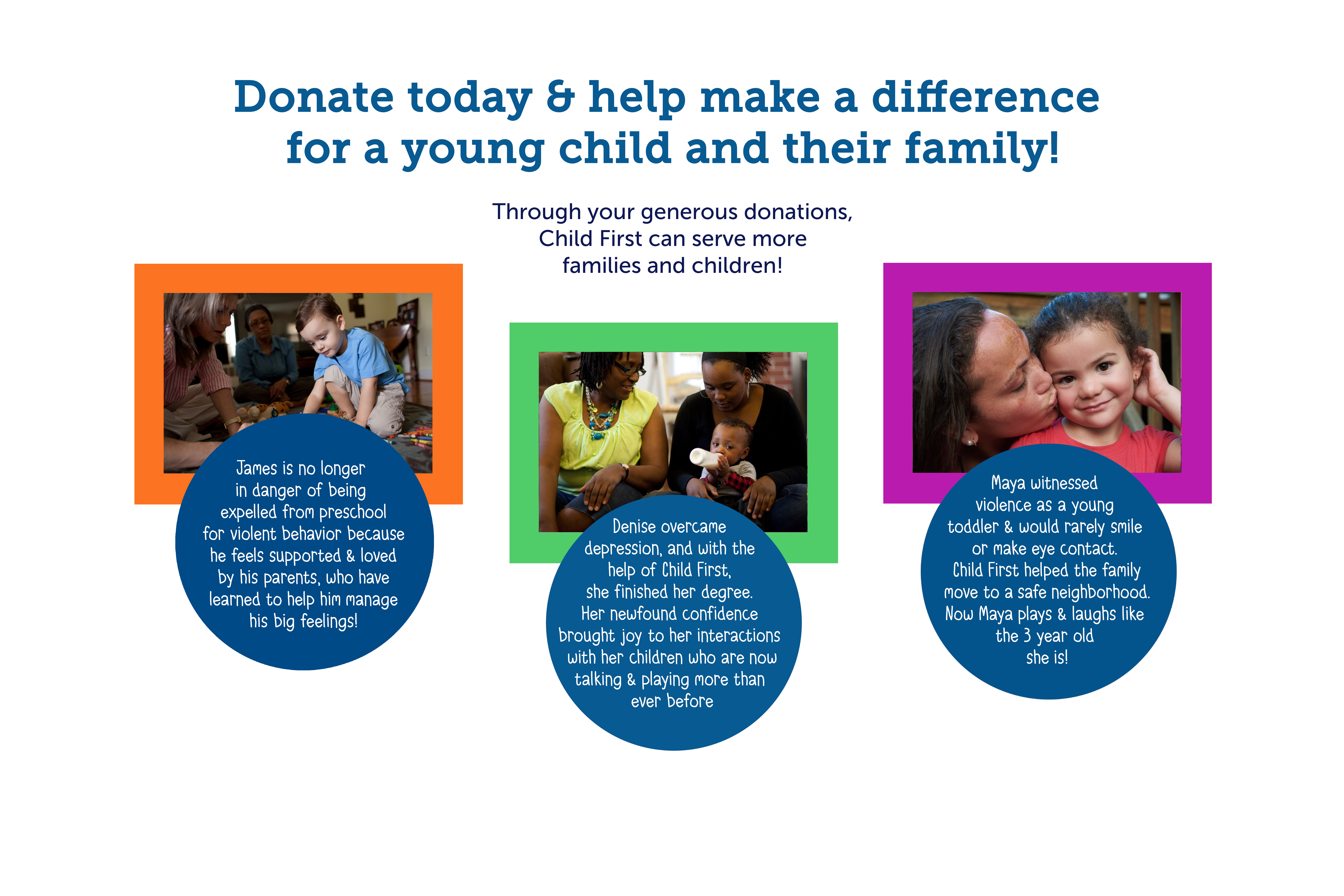 Donations to Child First help heal families from the effects of toxic stress!