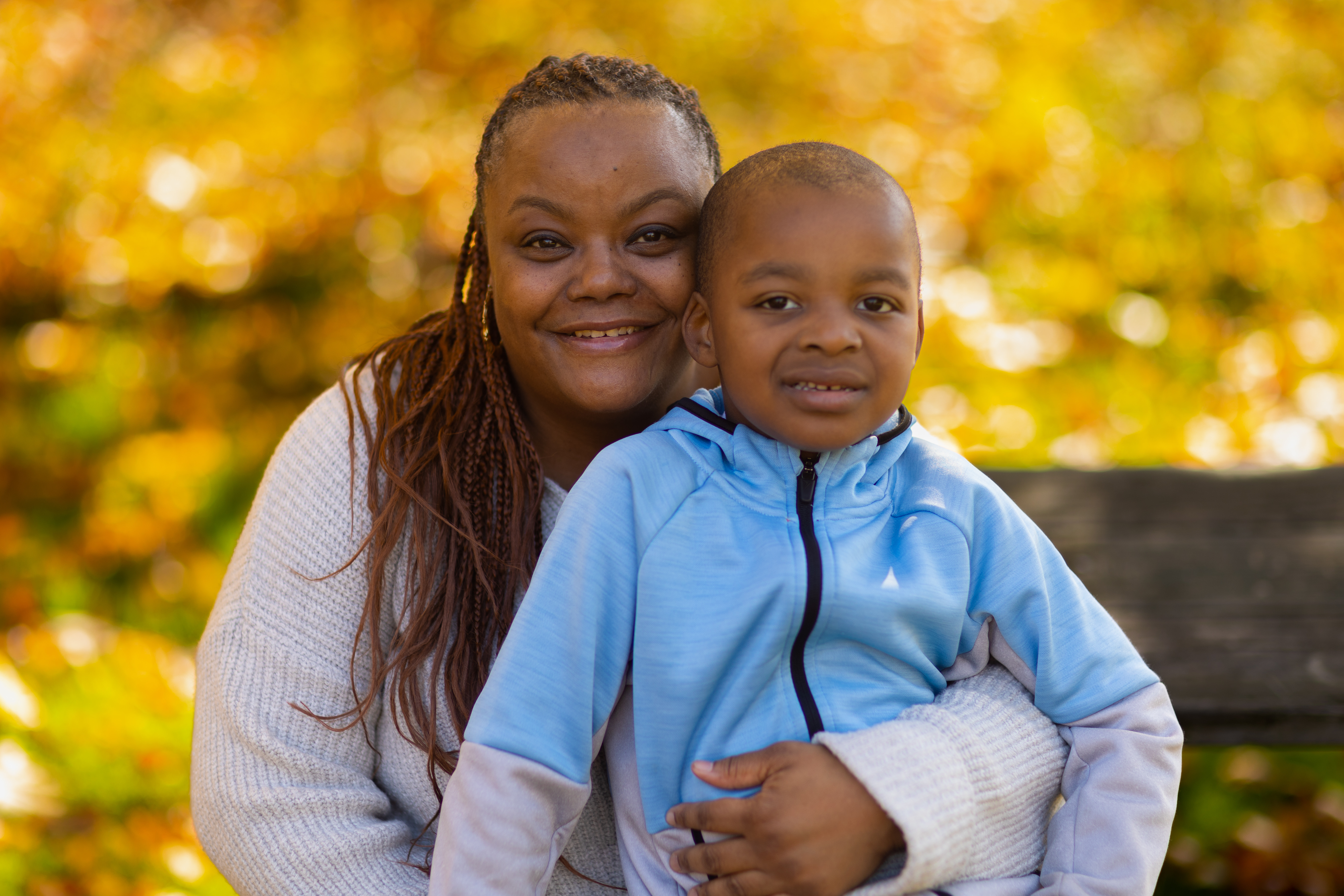 Brandon with his mom, Tahitia